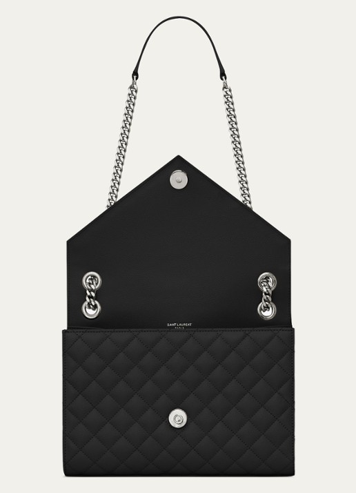 Saint Laurent Envelope Medium schoudertas van kalfsleer - detail 5 zwart