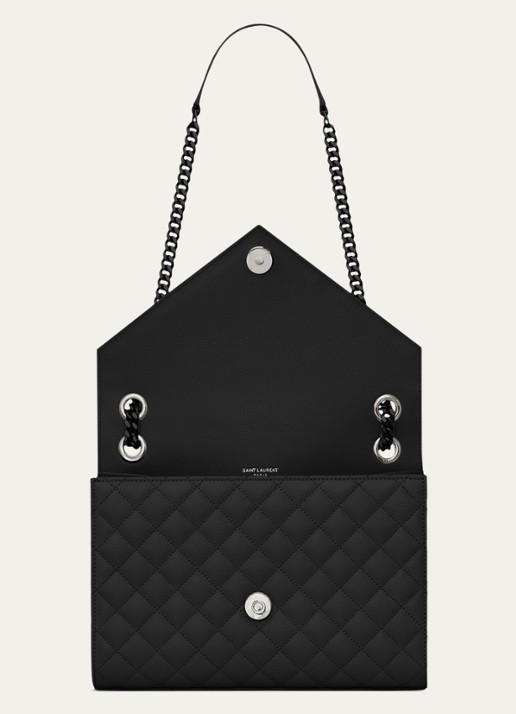 Saint Laurent Envelope Medium schoudertas van kalfsleer - detail 5 zwart