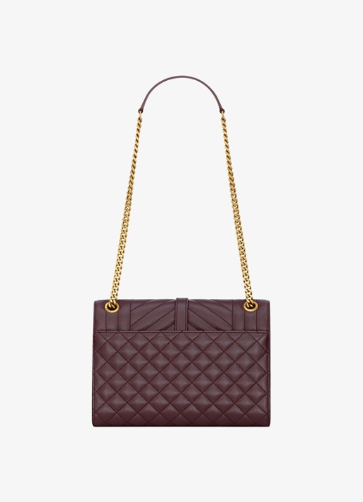 Saint Laurent Envelope Medium schoudertas van kalfsleer - achterkant donkerrood