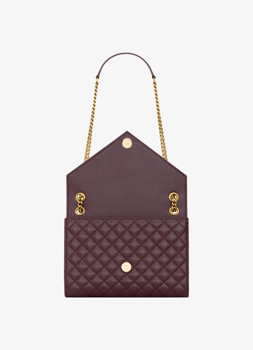 Saint Laurent Envelope Medium schoudertas van kalfsleer - detail 5 donkerrood