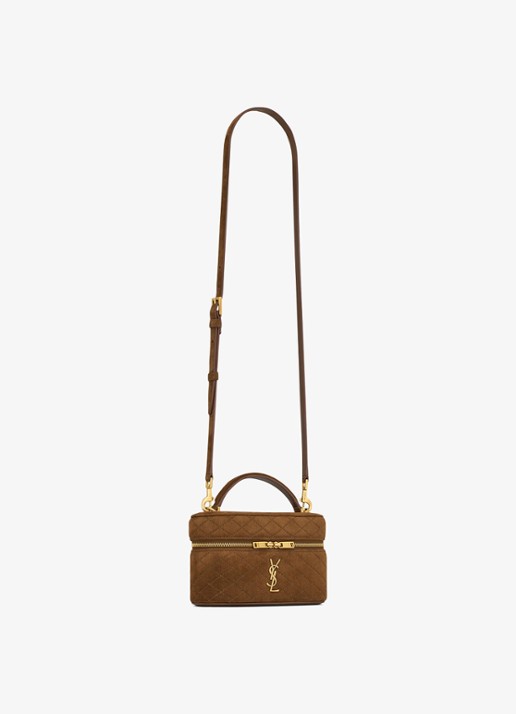 Saint Laurent Gaby Vanity handtas van kalfssuède - detail 3 bruin
