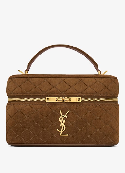 Saint Laurent Gaby Vanity handtas van kalfssuède - detail 5 bruin