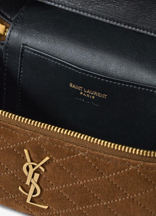 Saint Laurent Gaby Vanity handtas van kalfssuède - detail 7 bruin