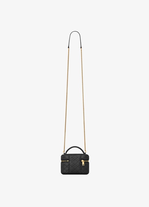 Saint Laurent Gaby Vanity Micro handtas van lamsleer - achterkant zwart