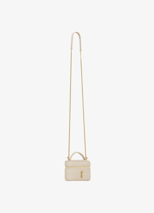 Saint Laurent Gaby Vanity Micro handtas van lamsleer - detail 3 gebroken wit