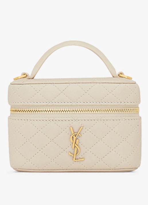 Saint Laurent Gaby Vanity Micro handtas van lamsleer - detail 5 gebroken wit