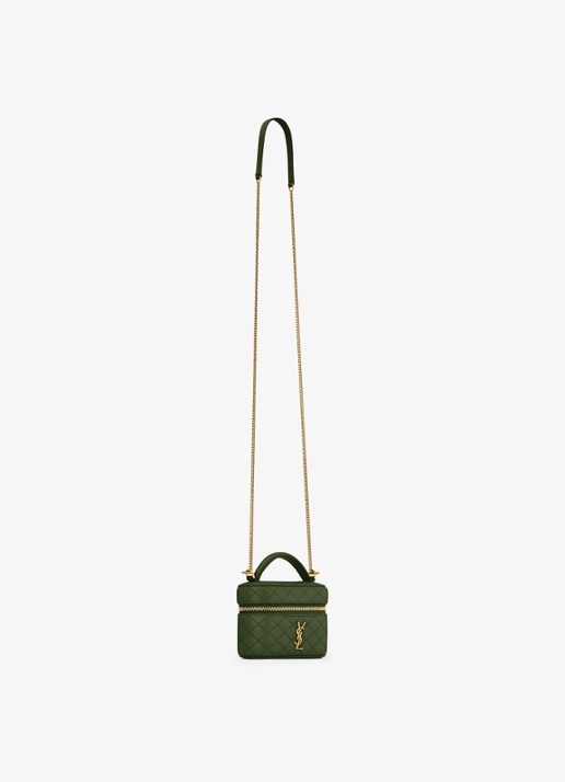 Saint Laurent Gaby Vanity Micro handtas van lamsleer - detail 3 groen