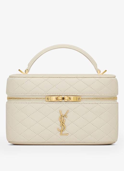 Saint Laurent Gaby Vanity Mini handtas van lamsleer - detail 3 gebroken wit