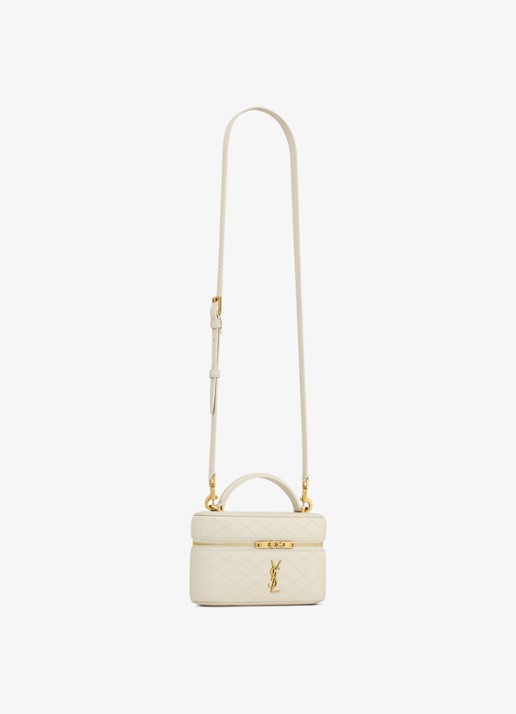 Saint Laurent Gaby Vanity Mini handtas van lamsleer - detail 7 gebroken wit