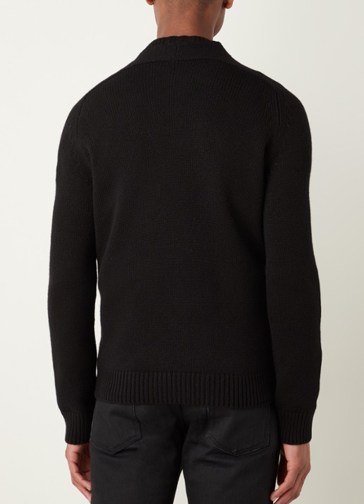 Saint Laurent Grofgebreide pullover van kasjmier - achterkant zwart