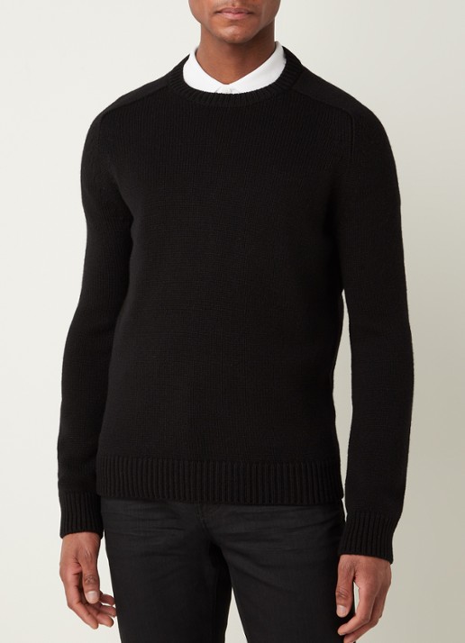Saint Laurent Grofgebreide pullover van kasjmier - detail 4 zwart