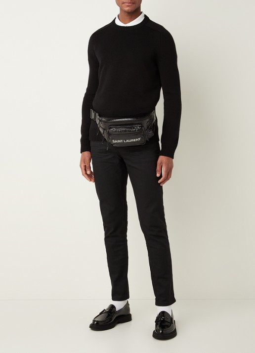 Saint Laurent Grofgebreide pullover van kasjmier - voorkant 3 zwart