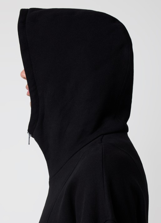 Saint Laurent Hoodie met halve rits en logo - detail 2 zwart