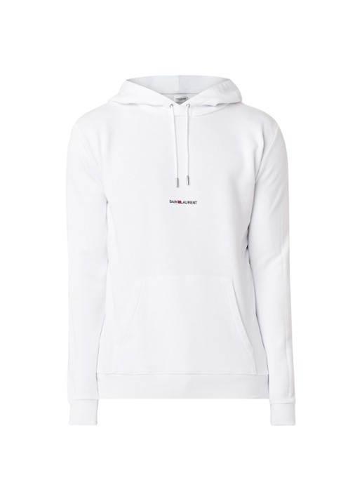 Saint Laurent Hoodie met logoprint - voorkant wit