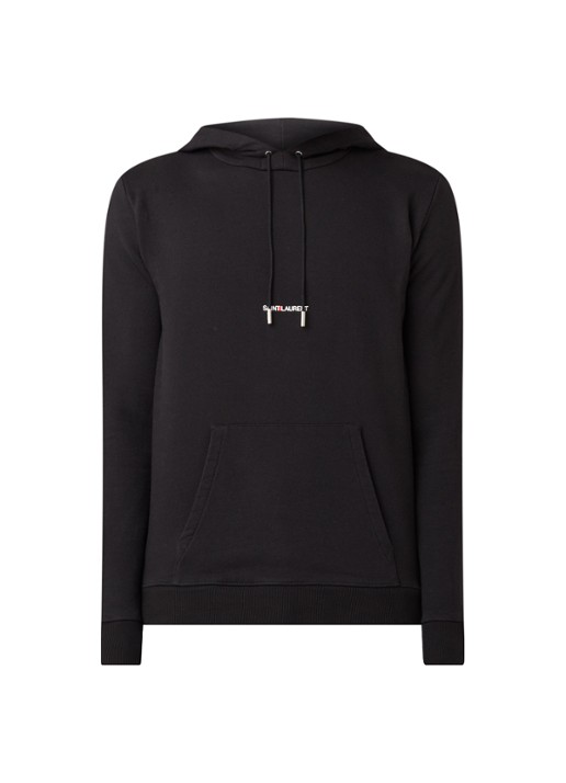 Saint Laurent Hoodie met logoprint - voorkant 3 zwart