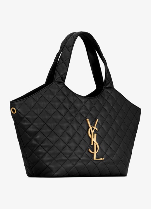 Saint Laurent Icare Medium shopper van lamsleer - detail 2 zwart