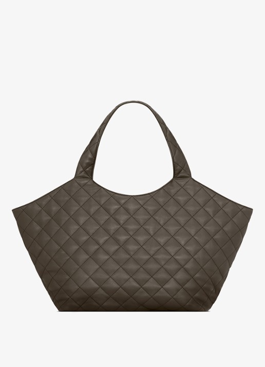 Saint Laurent Icare Medium shopper van lamsleer - achterkant 6 bronsgroen