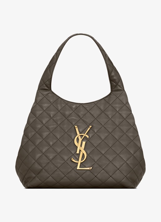 Saint Laurent Icare Medium shopper van lamsleer - detail 2 bronsgroen