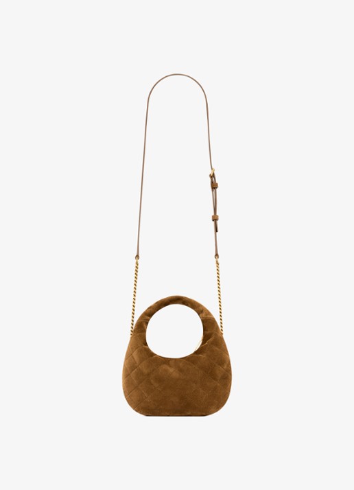Saint Laurent Icarino Mini handtas van kalfssuède - achterkant 2 bruin