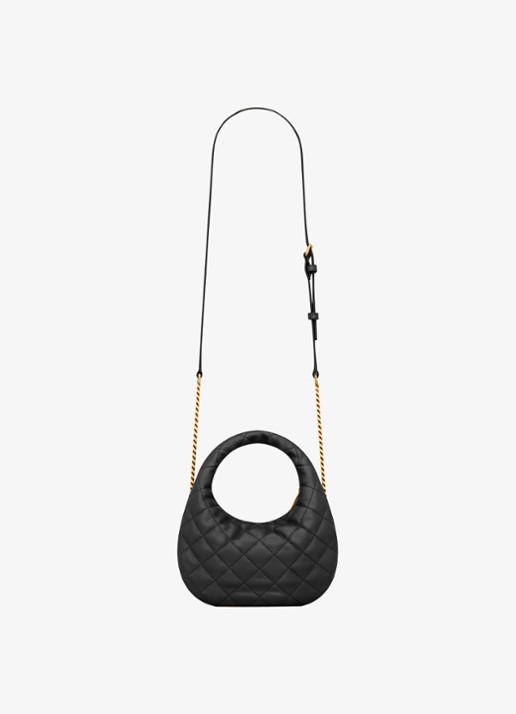 Saint Laurent Icarino Mini handtas van lamsleer - achterkant zwart