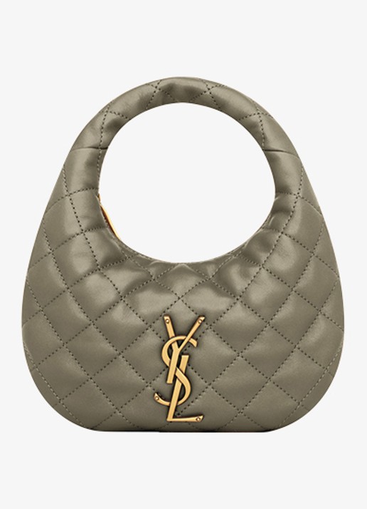Saint Laurent Icarino Mini handtas van lamsleer - detail 4 olijfgroen