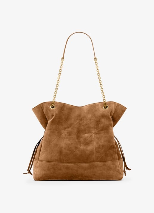 Saint Laurent Jamie shopper van kalfssuède - achterkant 6 bruin