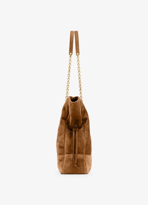 Saint Laurent Jamie shopper van kalfssuède - detail 3 bruin