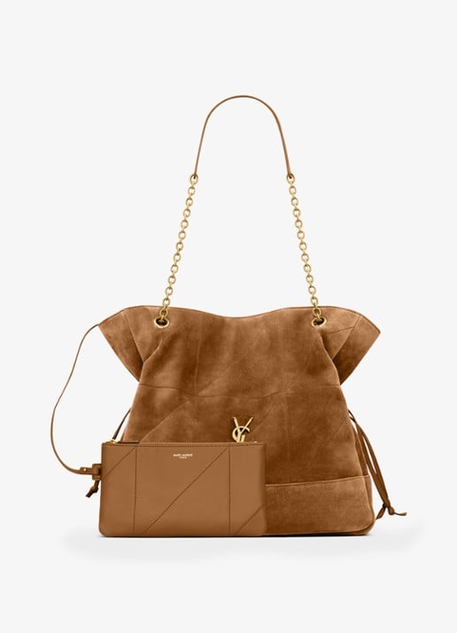 Saint Laurent Jamie shopper van kalfssuède - detail 5 bruin