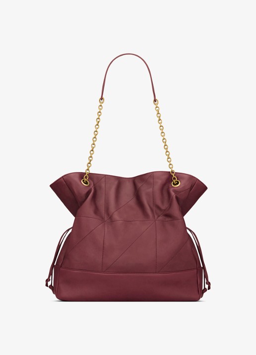 Saint Laurent Jamie shopper van lamsleer - achterkant 2 bordeauxrood