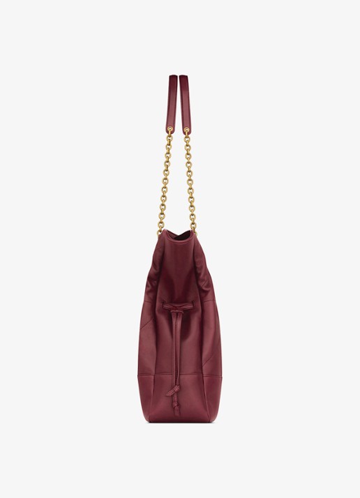 Saint Laurent Jamie shopper van lamsleer - detail 5 bordeauxrood