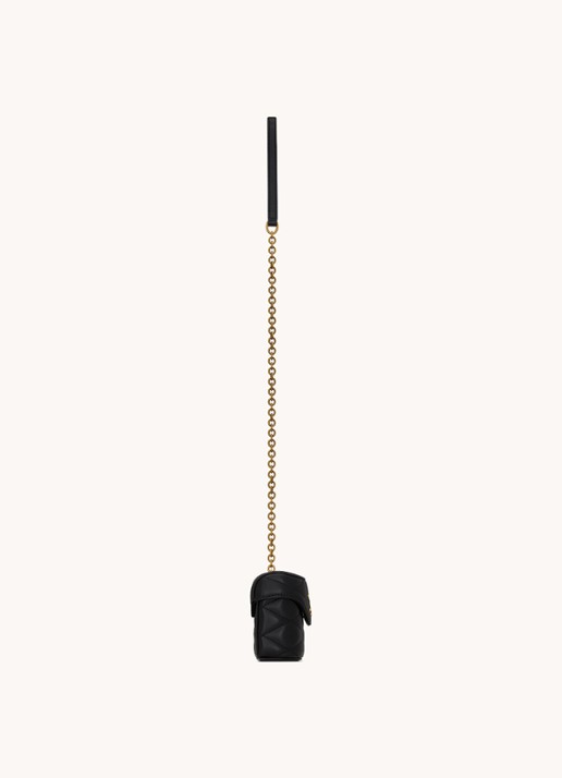 Saint Laurent June Micro crossbodytas van quilted lamsleer - achterkant 5 zwart