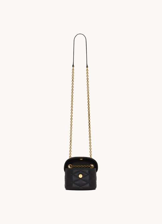 Saint Laurent June Micro crossbodytas van quilted lamsleer - detail 3 zwart