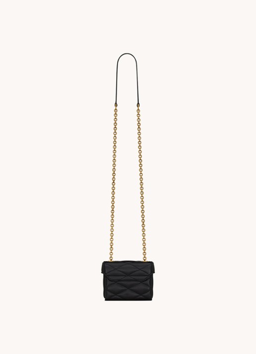 Saint Laurent June Micro crossbodytas van quilted lamsleer - voorkant 2 zwart