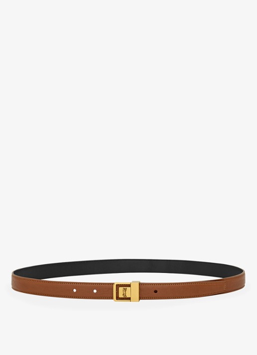 Saint Laurent La 66 riem van kalfsleer - detail 2 bruin