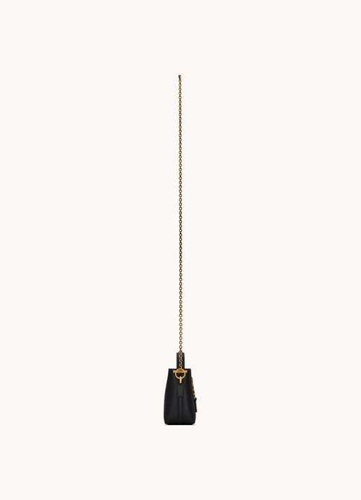 Saint Laurent Le 37 Micro crossbodytas van kalfsleer - achterkant zwart