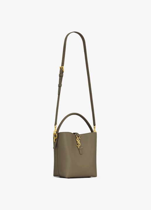 Saint Laurent Le 37 Small handtas van kalfsleer - detail 4 bronsgroen