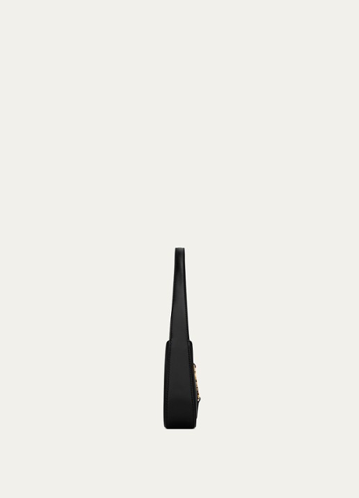 Saint Laurent Le 5 á 7 Mini Hobo schoudertas van kalfsleer - detail zwart