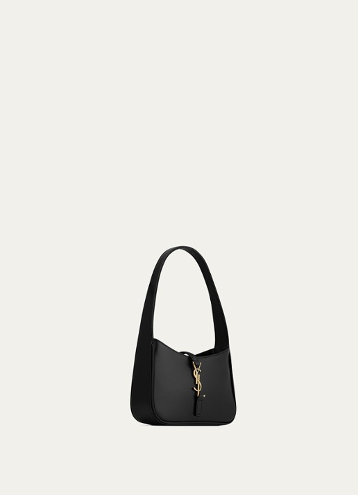Saint Laurent Le 5 á 7 Mini Hobo schoudertas van kalfsleer - detail 2 zwart