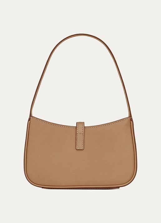 Saint Laurent Le 5 á 7 Mini Hobo schoudertas van kalfsleer - achterkant camel