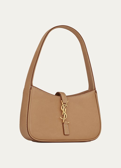 Saint Laurent Le 5 á 7 Mini Hobo schoudertas van kalfsleer - detail 3 camel