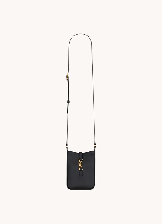 Saint Laurent Le 5 À 7 Mini schoudertas van kalfsleer - voorkant zwart