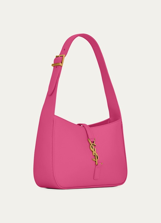Saint Laurent Le 5 à 7 schoudertas van kalfsleer - detail 5 fuchsia