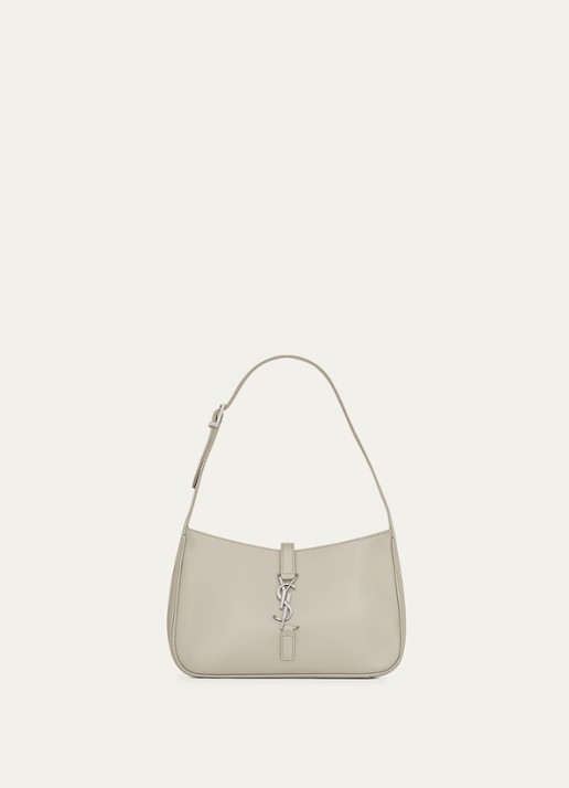 Saint Laurent Le 5 à 7 schoudertas van kalfsleer - voorkant gebroken wit