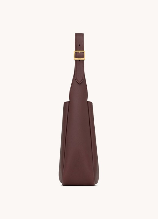 Saint Laurent Le 5 à 7 Small schoudertas van kalfsleer - detail 2 aubergine