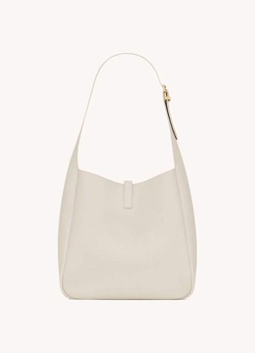 Saint Laurent Le 5 À 7 Small schoudertas van lamsleer - achterkant 2 gebroken wit