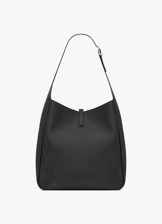 Saint Laurent Le 5 À 7 Supple Large schoudertas van kalfsleer - achterkant zwart