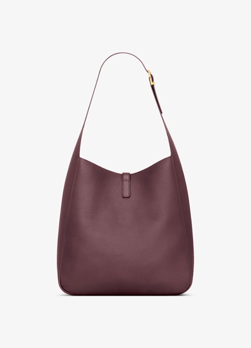 Saint Laurent Le 5 À 7 Supple Large schoudertas van kalfsleer - achterkant bordeauxrood