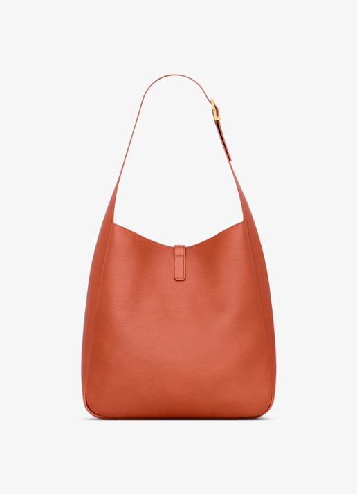Saint Laurent Le 5 À 7 Supple Large schoudertas van kalfsleer - achterkant donkeroranje