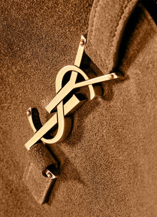 Saint Laurent Le 5 À 7 Supple Large schoudertas van kalfssuède - detail 4 bruin