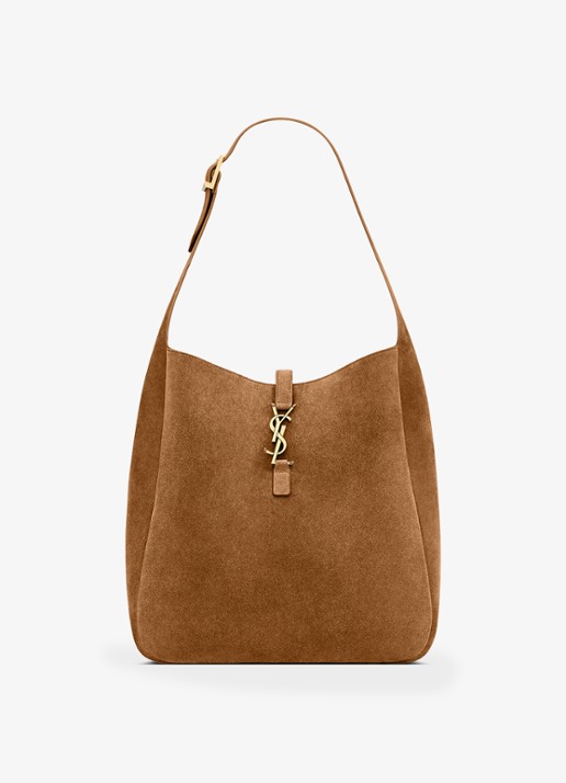 Saint Laurent Le 5 À 7 Supple Large schoudertas van kalfssuède - voorkant 5 bruin